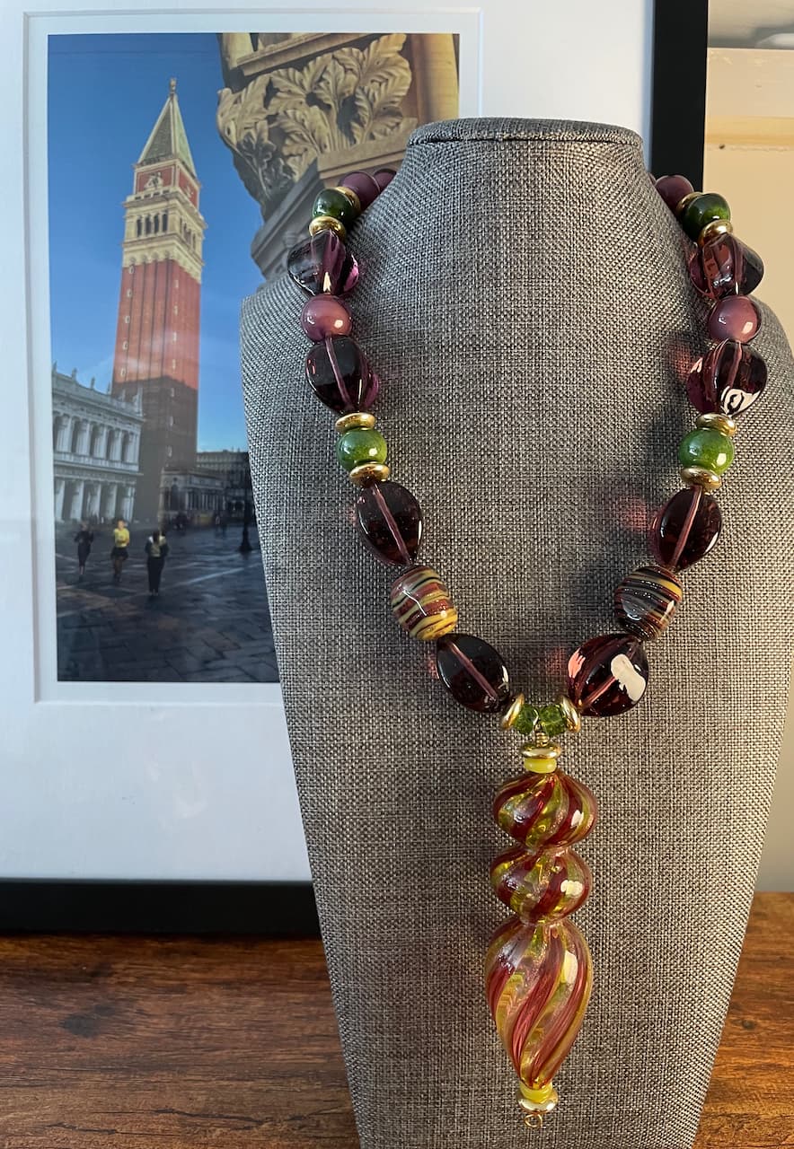 necklace amethyst and amber