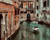 Venice Italy Canal With Water Taxi